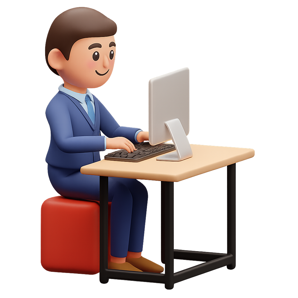 Al Zahronix Consulting | Image of a happy animated boy working in an office with laptop